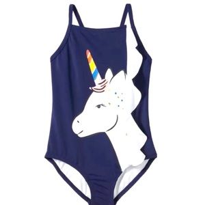NEW Hanna Andersson Swimsuit Unicorn Size 2 Blue